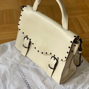Rebecca Minkoff white biker doctor handbag